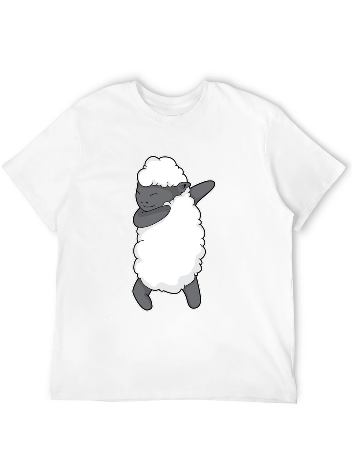 Dabbing Sheep Graphic Tee - Black Cotton T-Shirt