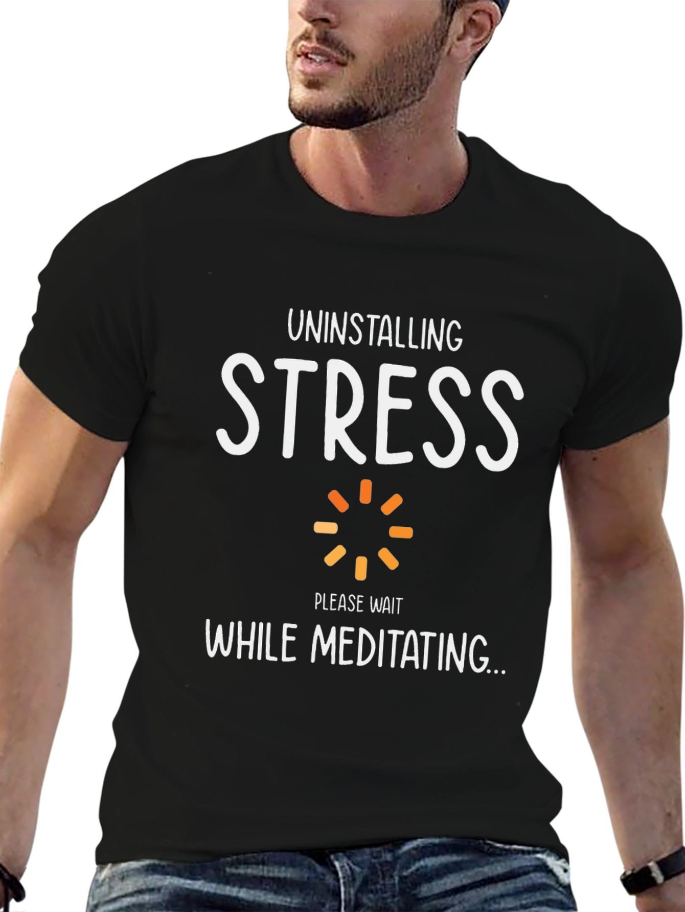Uninstalling Stress Meditating T-Shirt