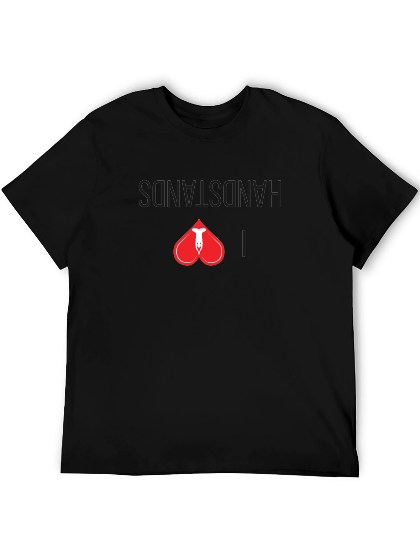 Handstand Heart Graphic Black T-Shirt
