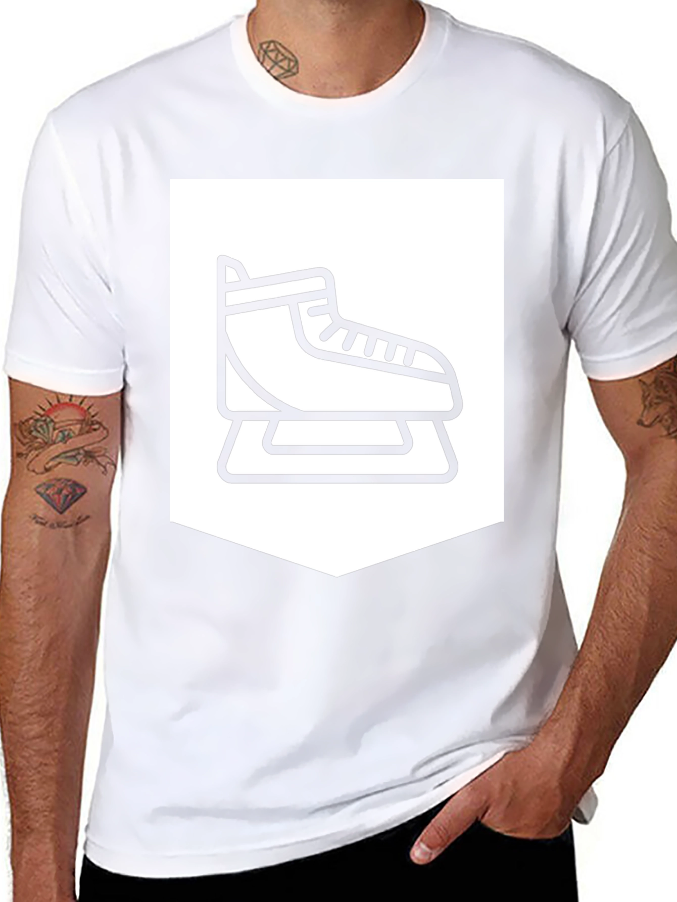 Ice Skate Graphic Tee - Black Casual Shirt