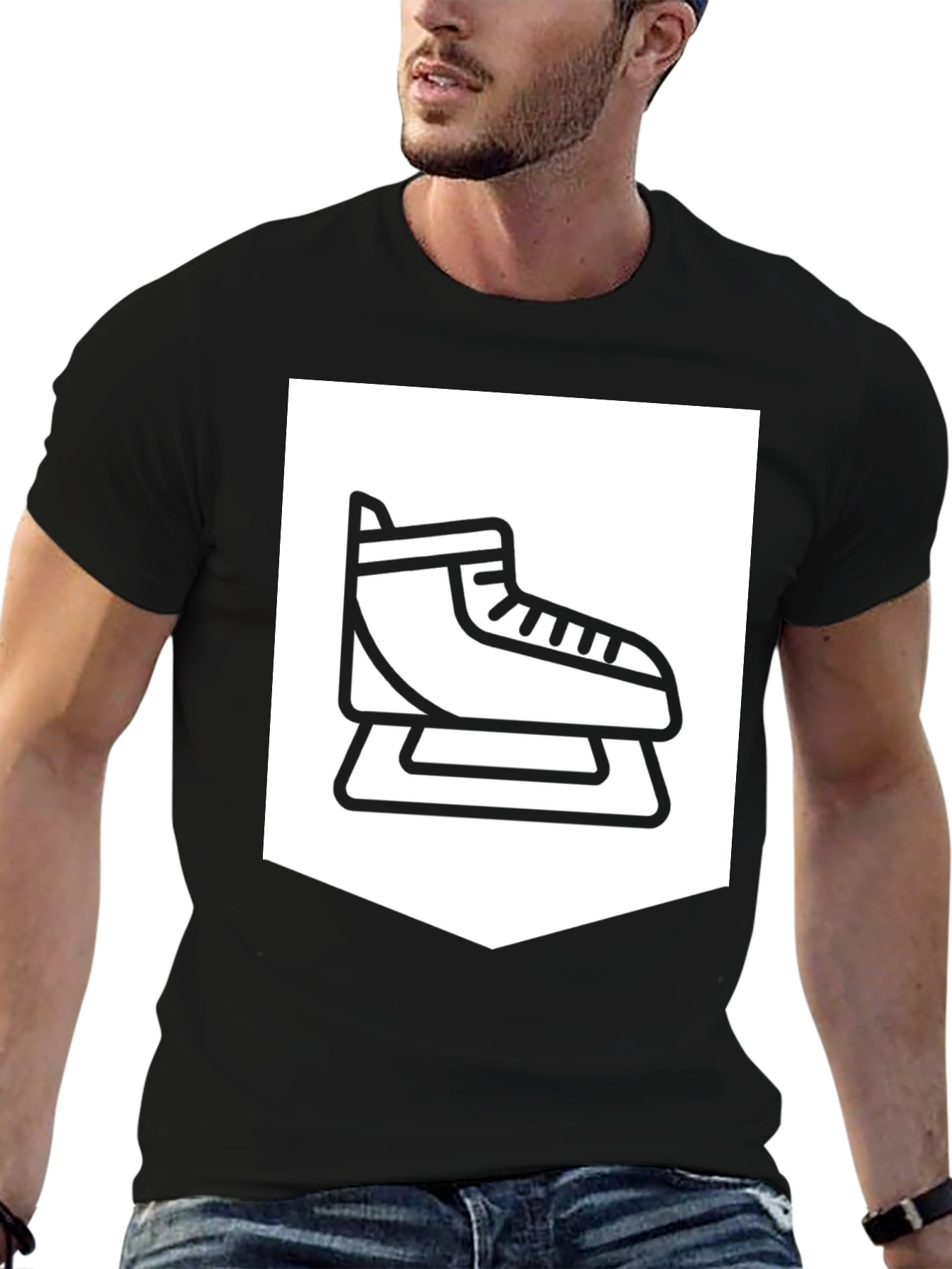 Ice Skate Graphic Tee - Black Casual Shirt
