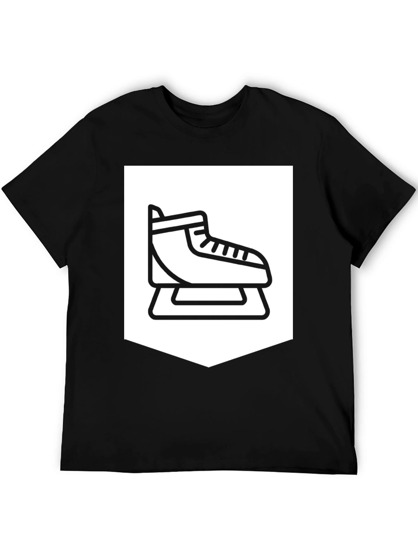 Ice Skate Graphic Tee - Black Casual Shirt