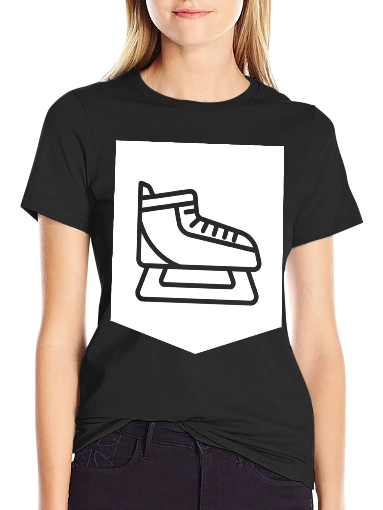 Ice Skate Graphic Tee - Black Casual Shirt