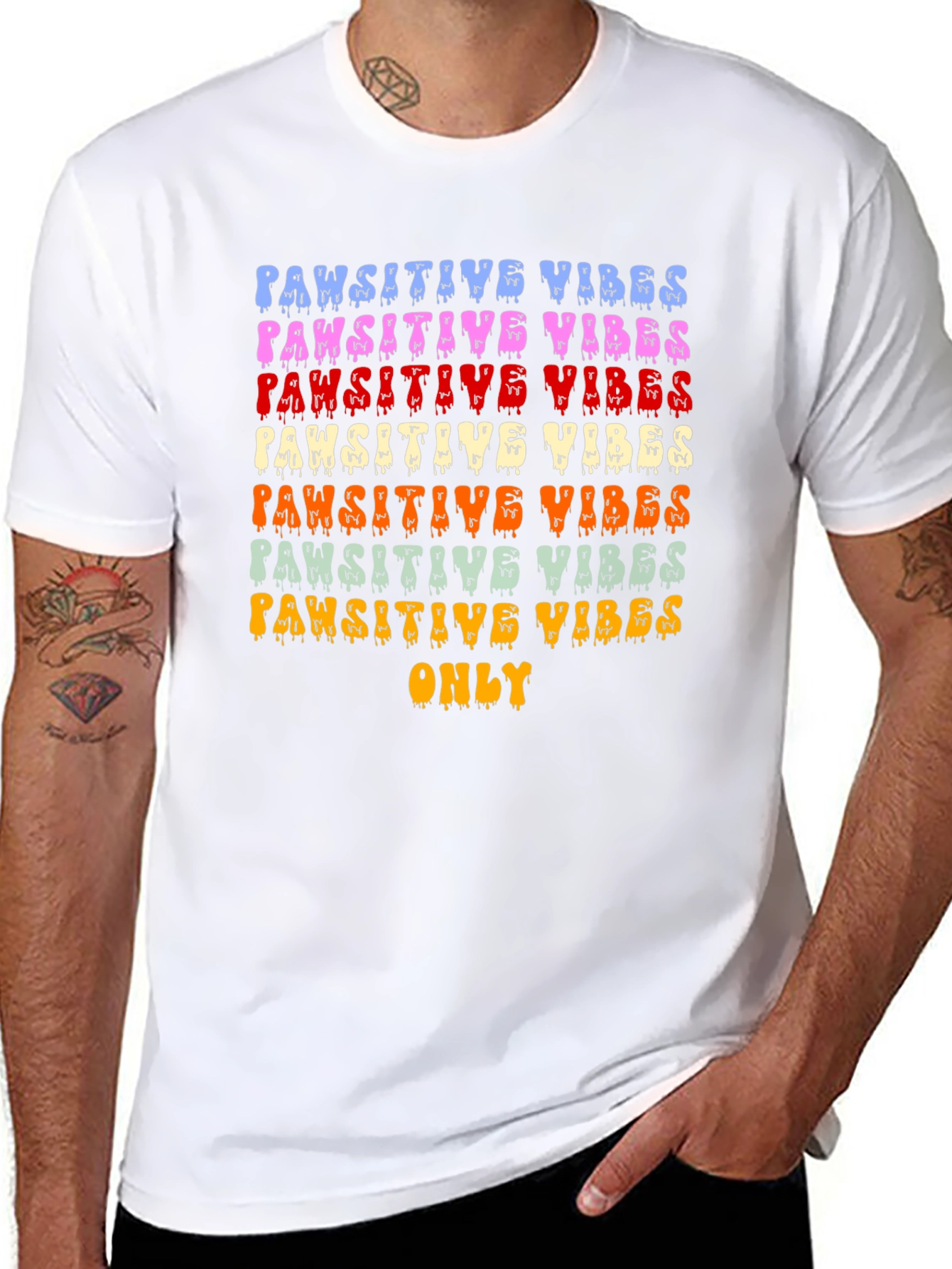 Pawsitive Vibes Graphic Tee - Trendy Pet Lover Shirt