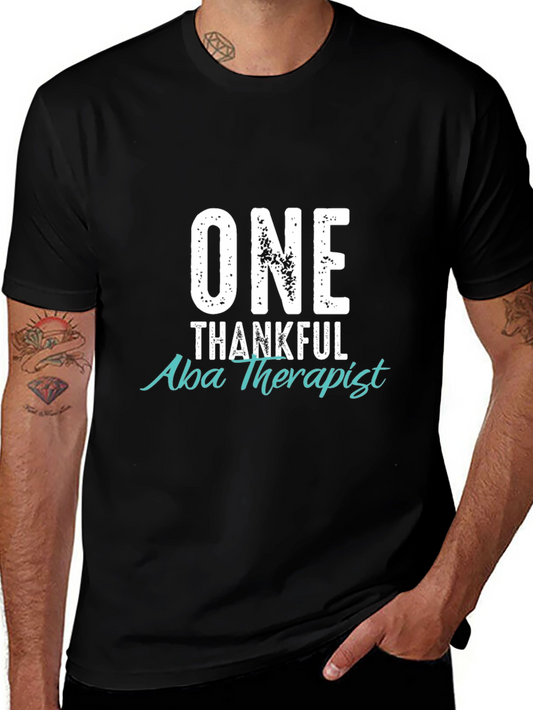 One Thankful Aba Therapist Black T-Shirt