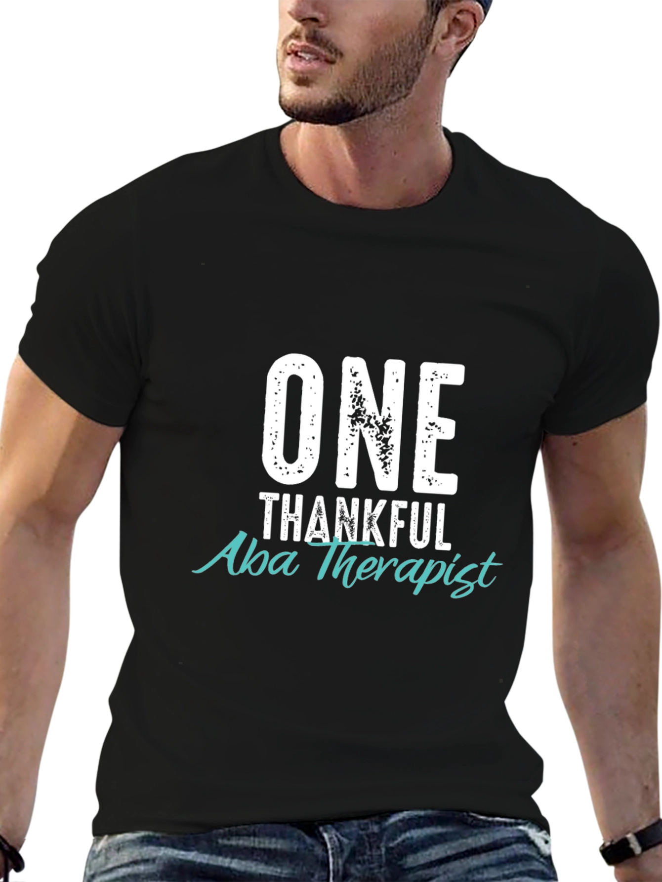 One Thankful Aba Therapist Black T-Shirt