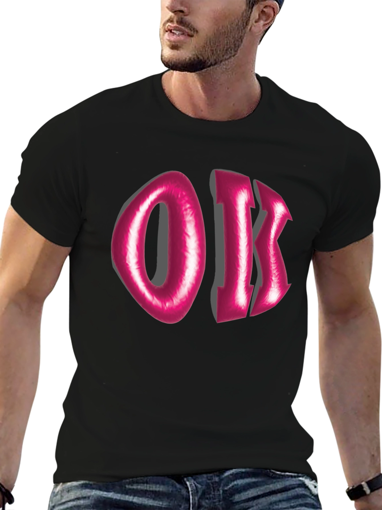 Pink Oik Graphic Tee - Unique Casual Style