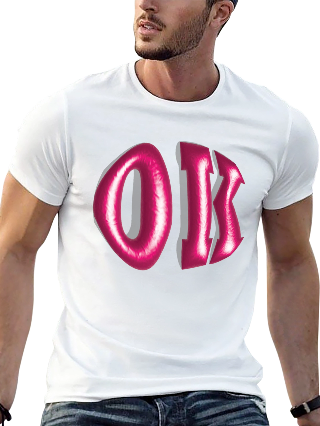 Pink Oik Graphic Tee - Unique Casual Style