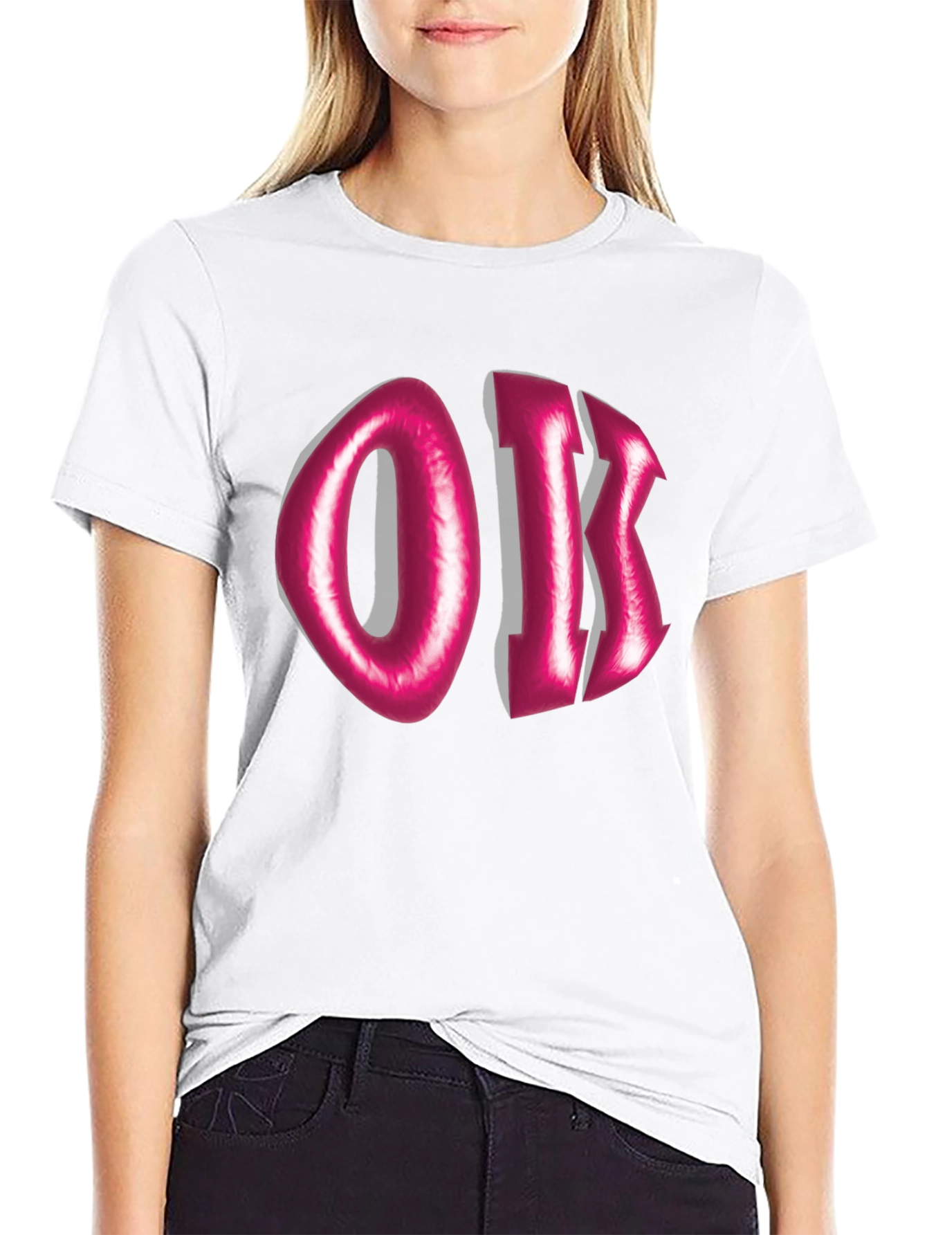 Pink Oik Graphic Tee - Unique Casual Style