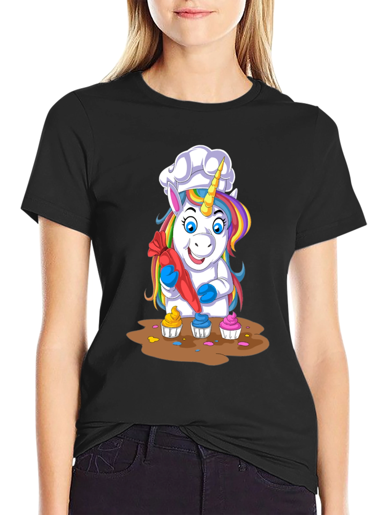 Unicorn Chef Cupcake T-Shirt