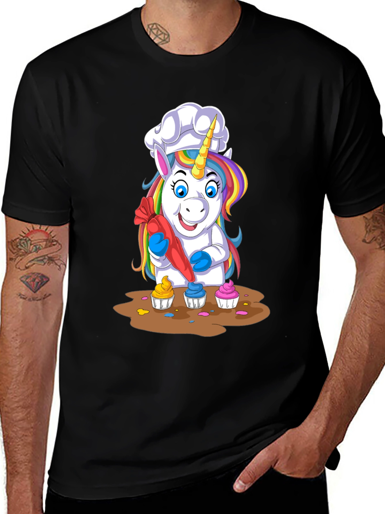 Unicorn Chef Cupcake T-Shirt