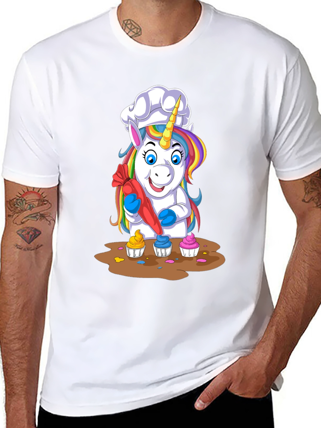 Unicorn Chef Cupcake T-Shirt