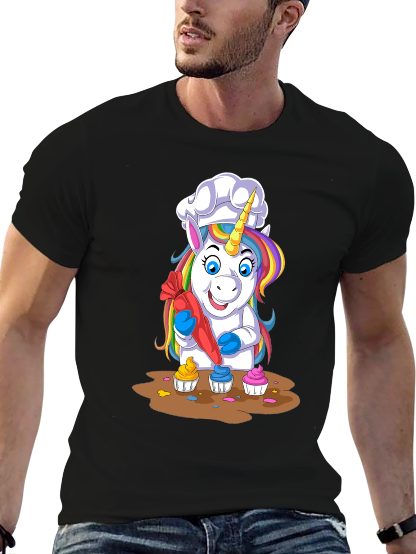 Unicorn Chef Cupcake T-Shirt