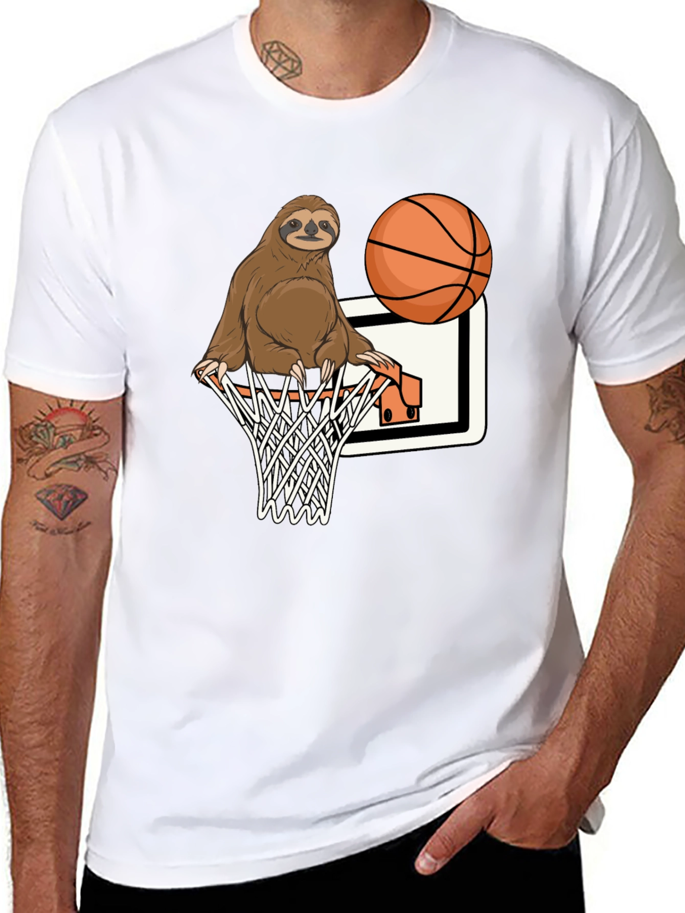 Sloth Dunk Black Graphic Tee