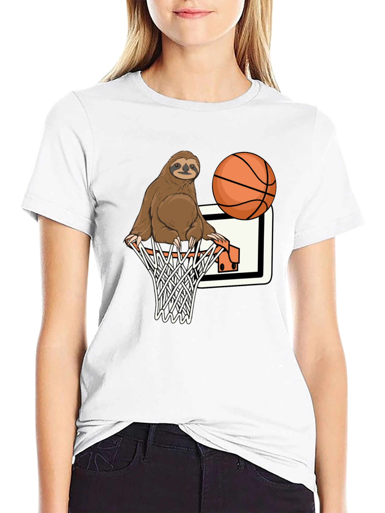 Sloth Dunk Black Graphic Tee