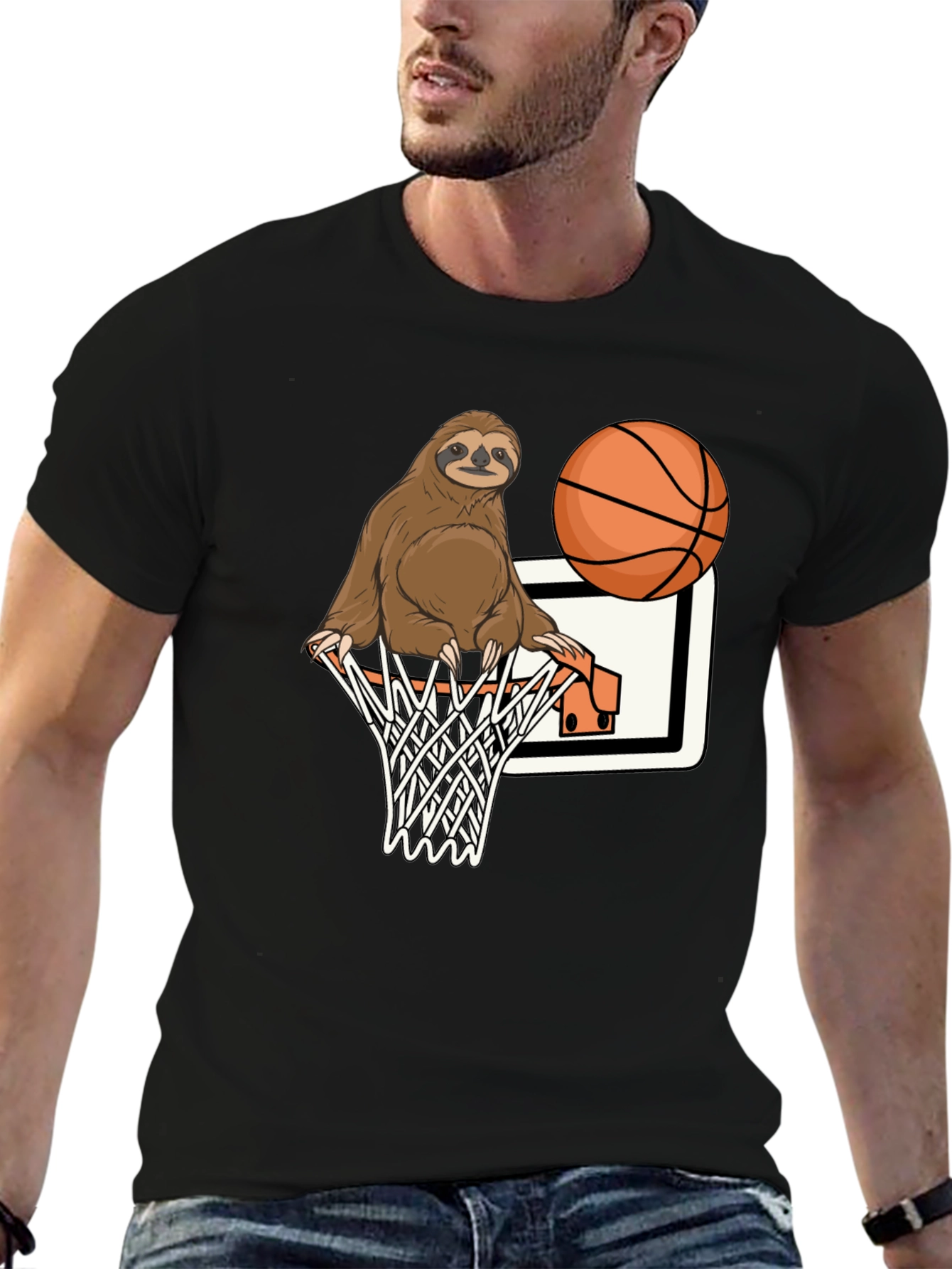 Sloth Dunk Black Graphic Tee