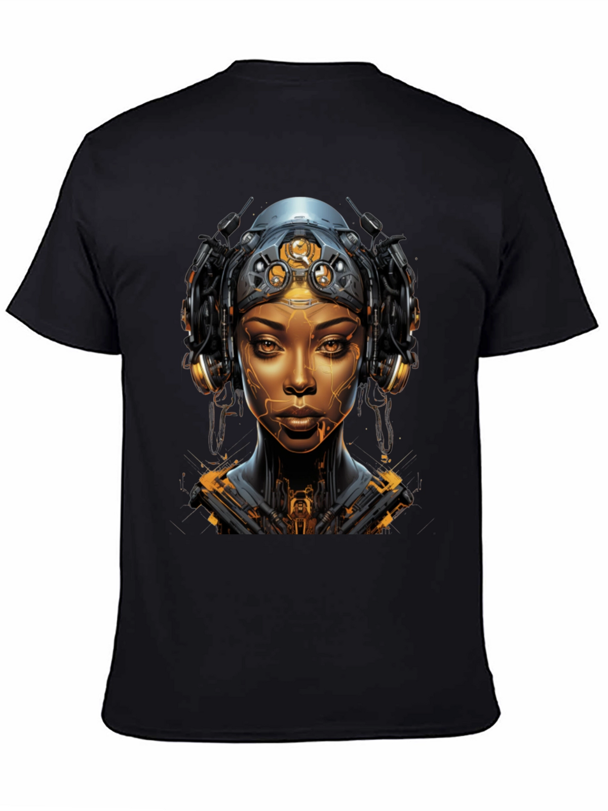 Cyberpunk Woman Graphic Tee - Futuristic Streetwear