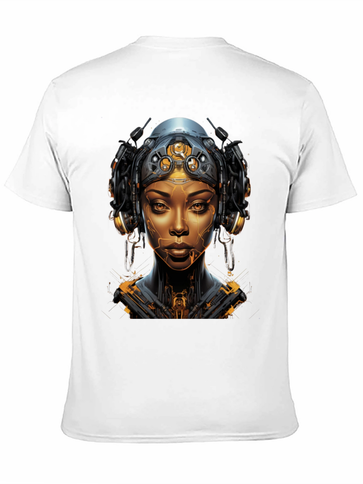 Cyberpunk Woman Graphic Tee - Futuristic Streetwear