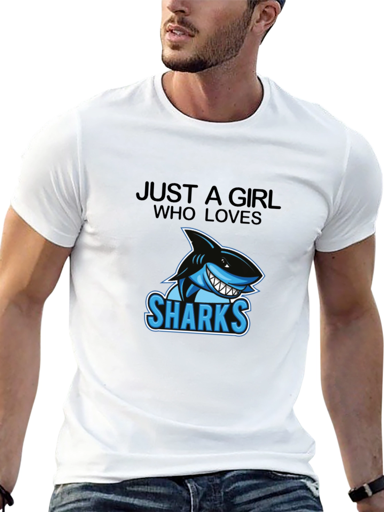 Just A Girl Who Loves Sharks Graphic Tee