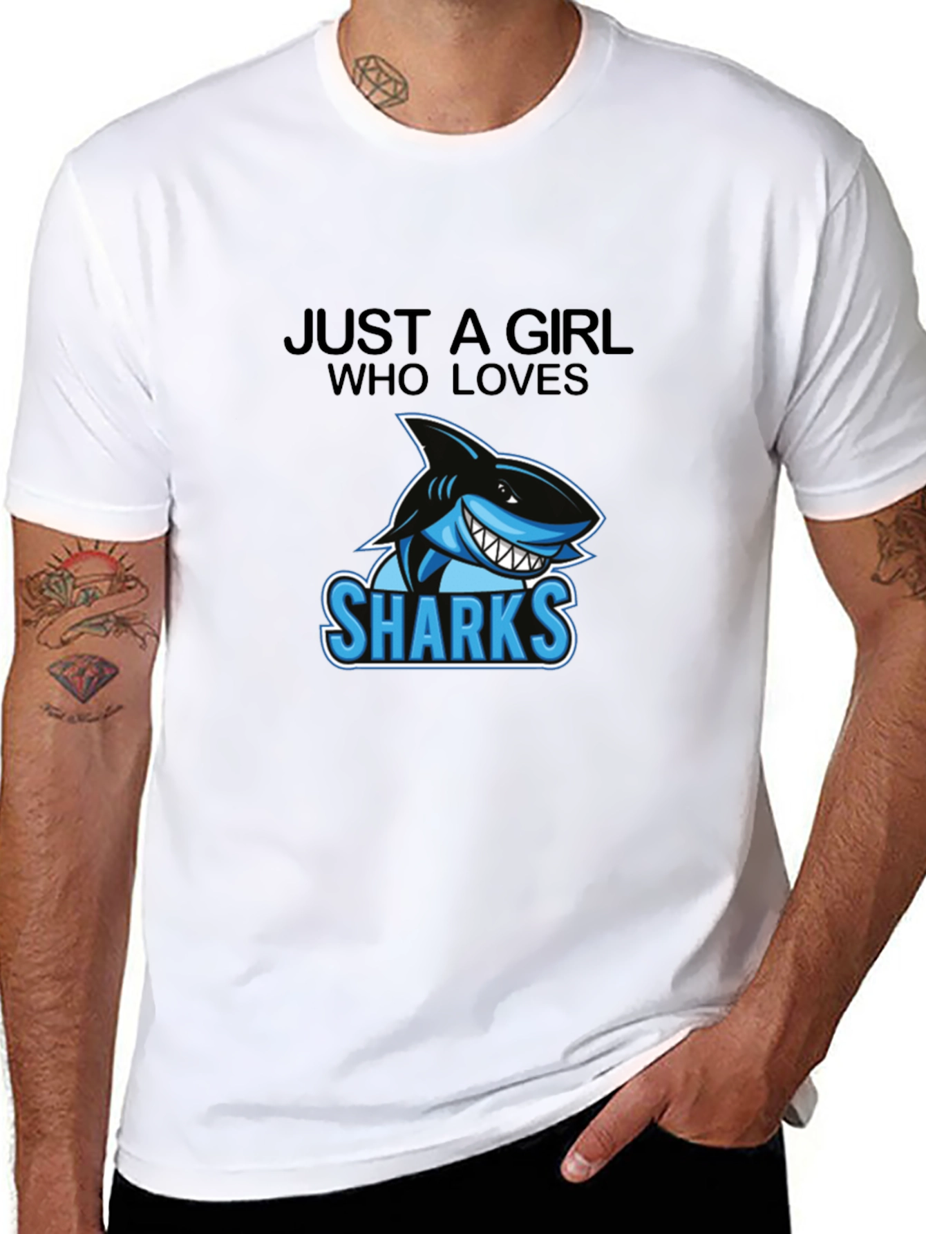 Just A Girl Who Loves Sharks Graphic Tee