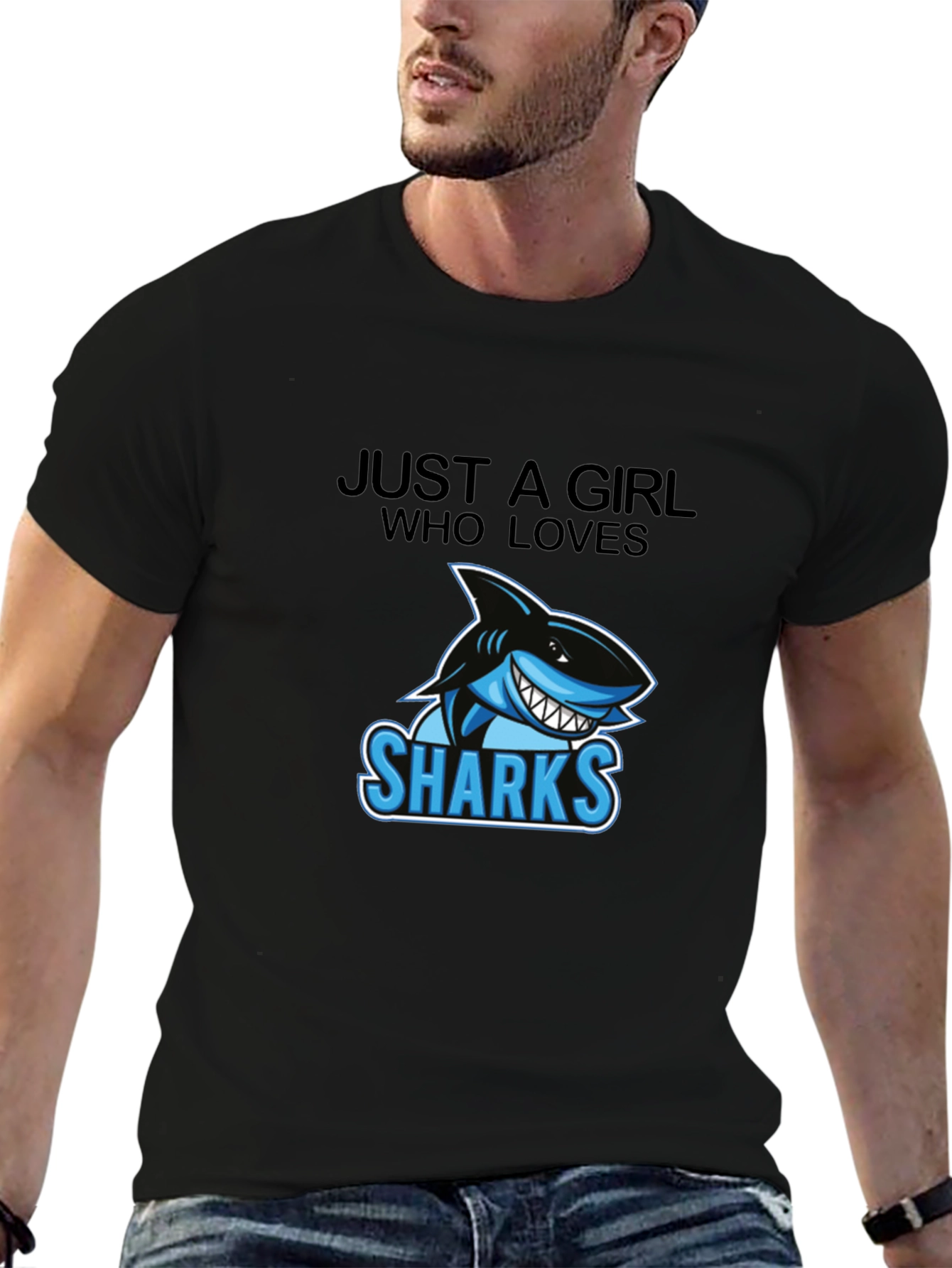 Just A Girl Who Loves Sharks Graphic Tee