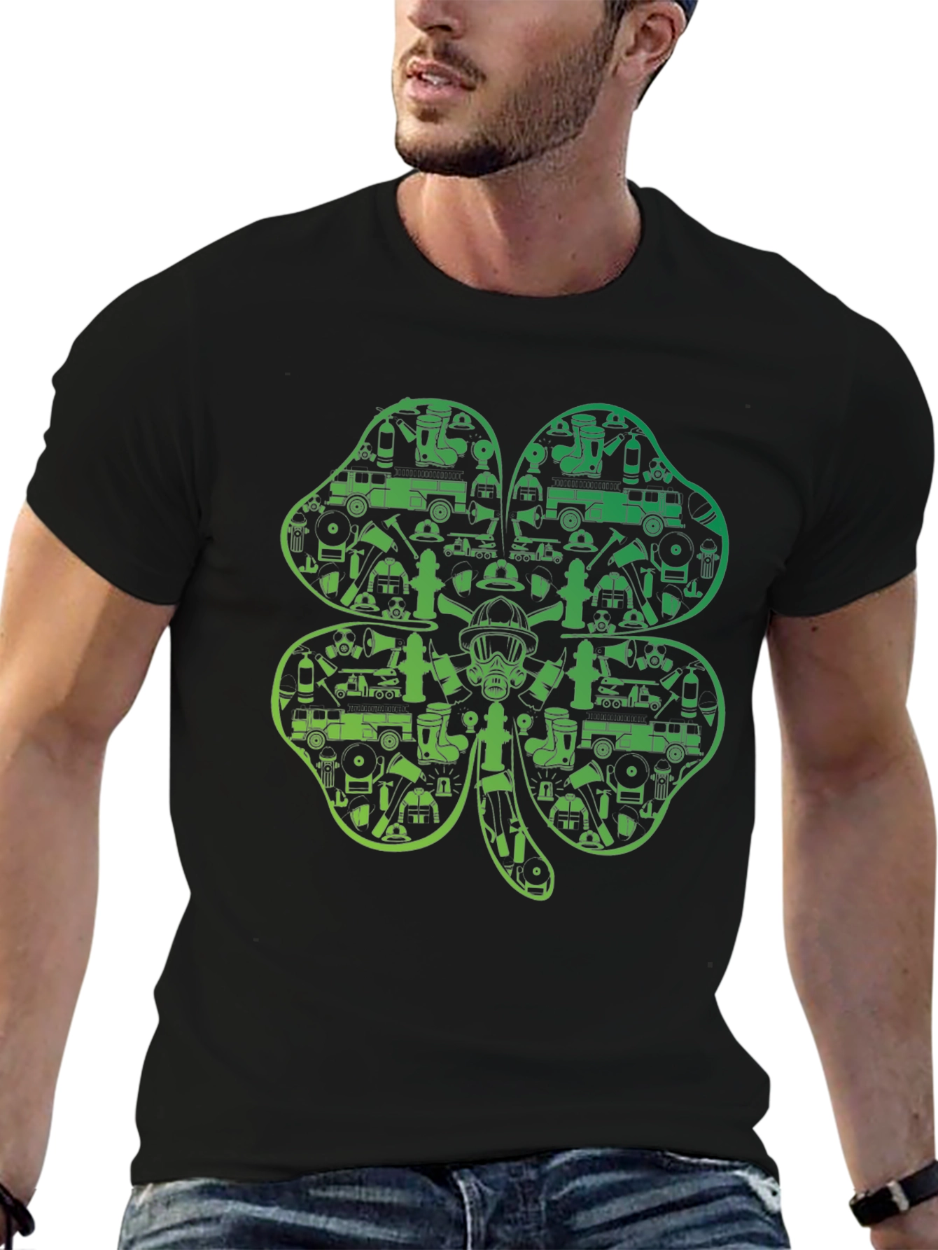 Firefighter Shamrock T-Shirt - St. Patricks Day