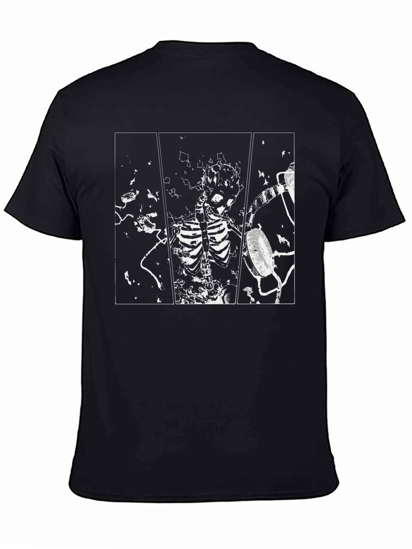 Black Skeleton T-Shirt - Unique Graphic Print