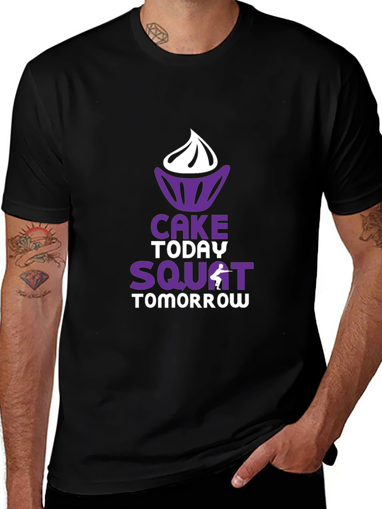 Cake Today Squat Tomorrow Graphic T-Shirt
