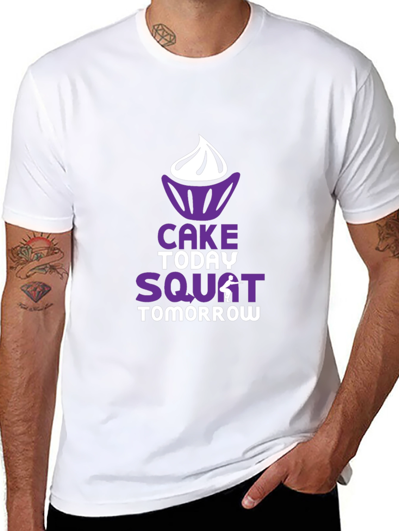 Cake Today Squat Tomorrow Graphic T-Shirt