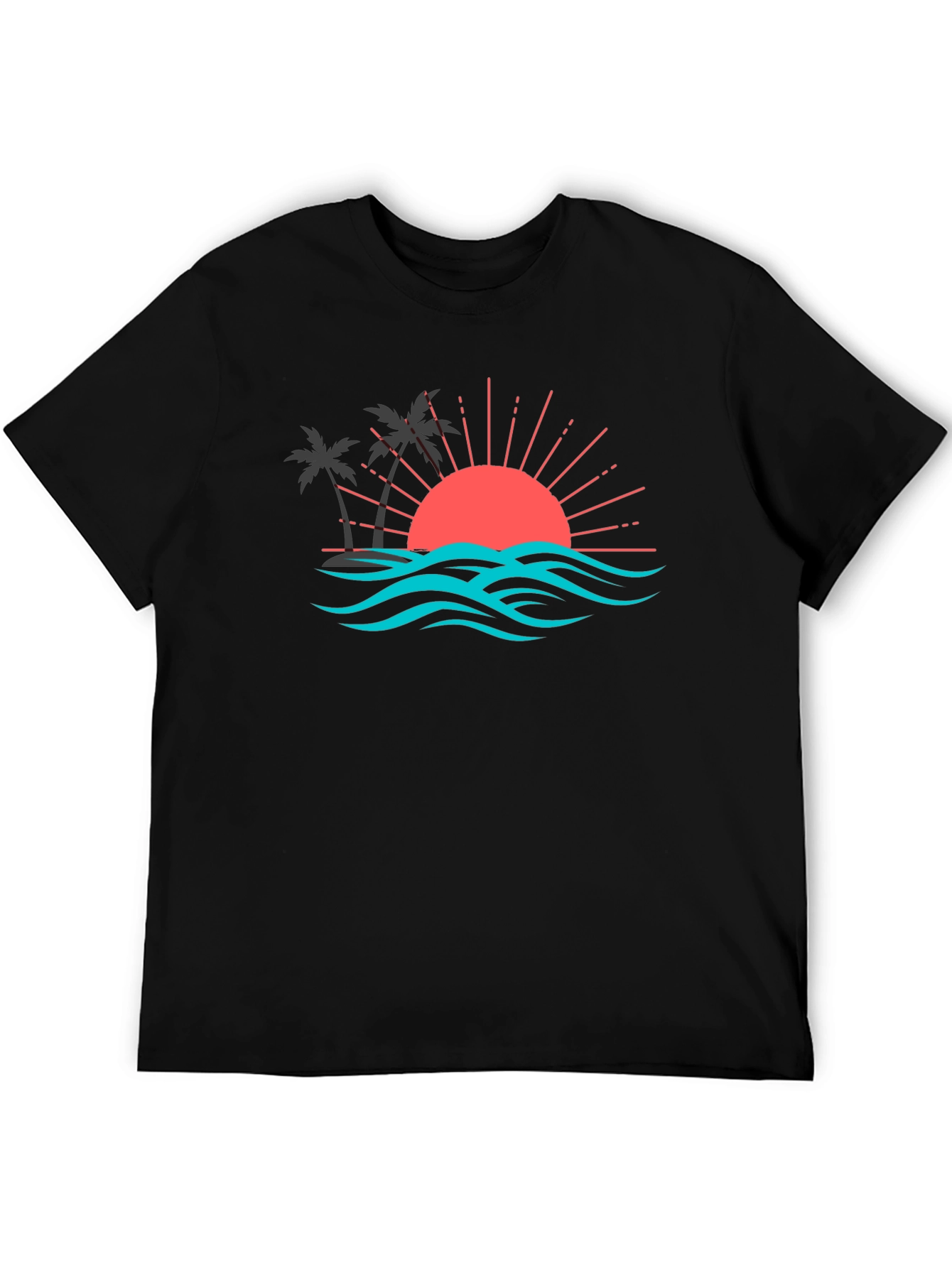 Sunset Palm Tree Graphic Tee - Tropical Vibe