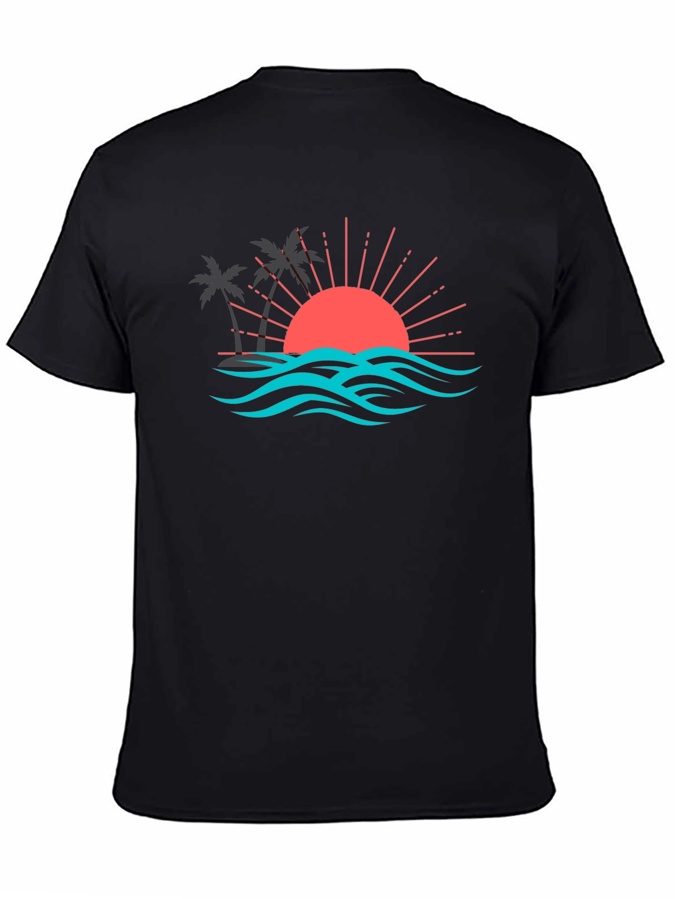 Sunset Palm Tree Graphic Tee - Tropical Vibe