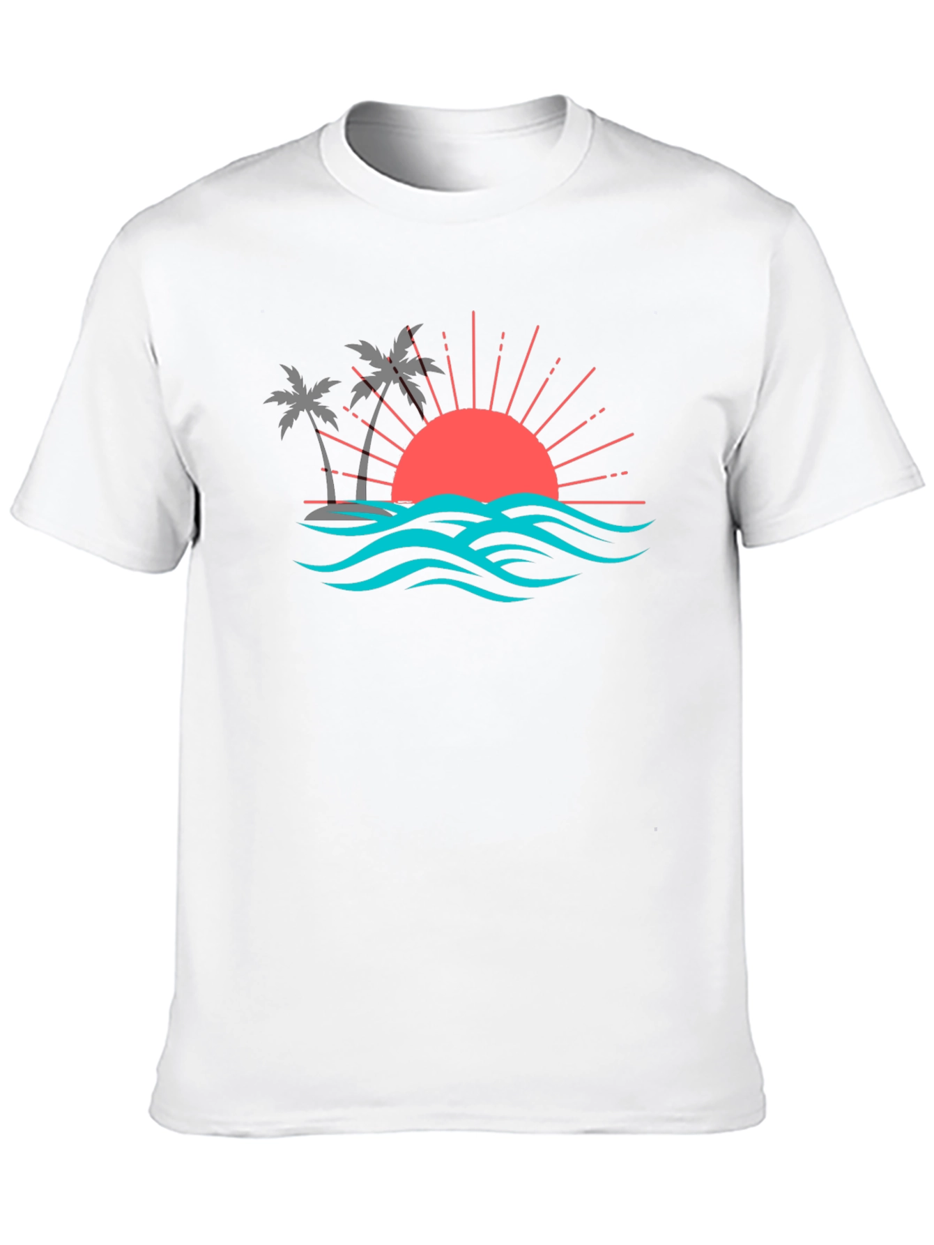 Sunset Palm Tree Graphic Tee - Tropical Vibe