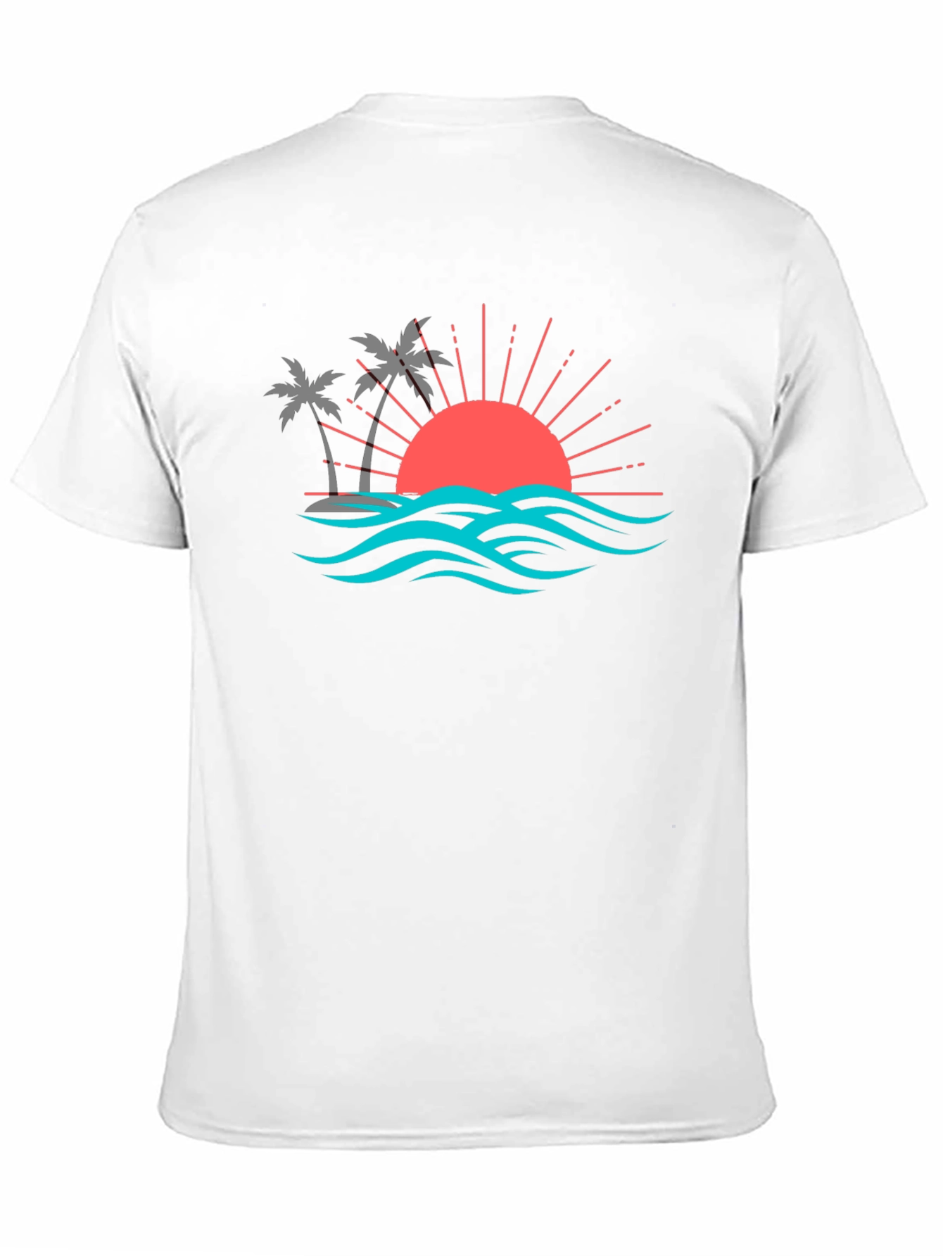 Sunset Palm Tree Graphic Tee - Tropical Vibe