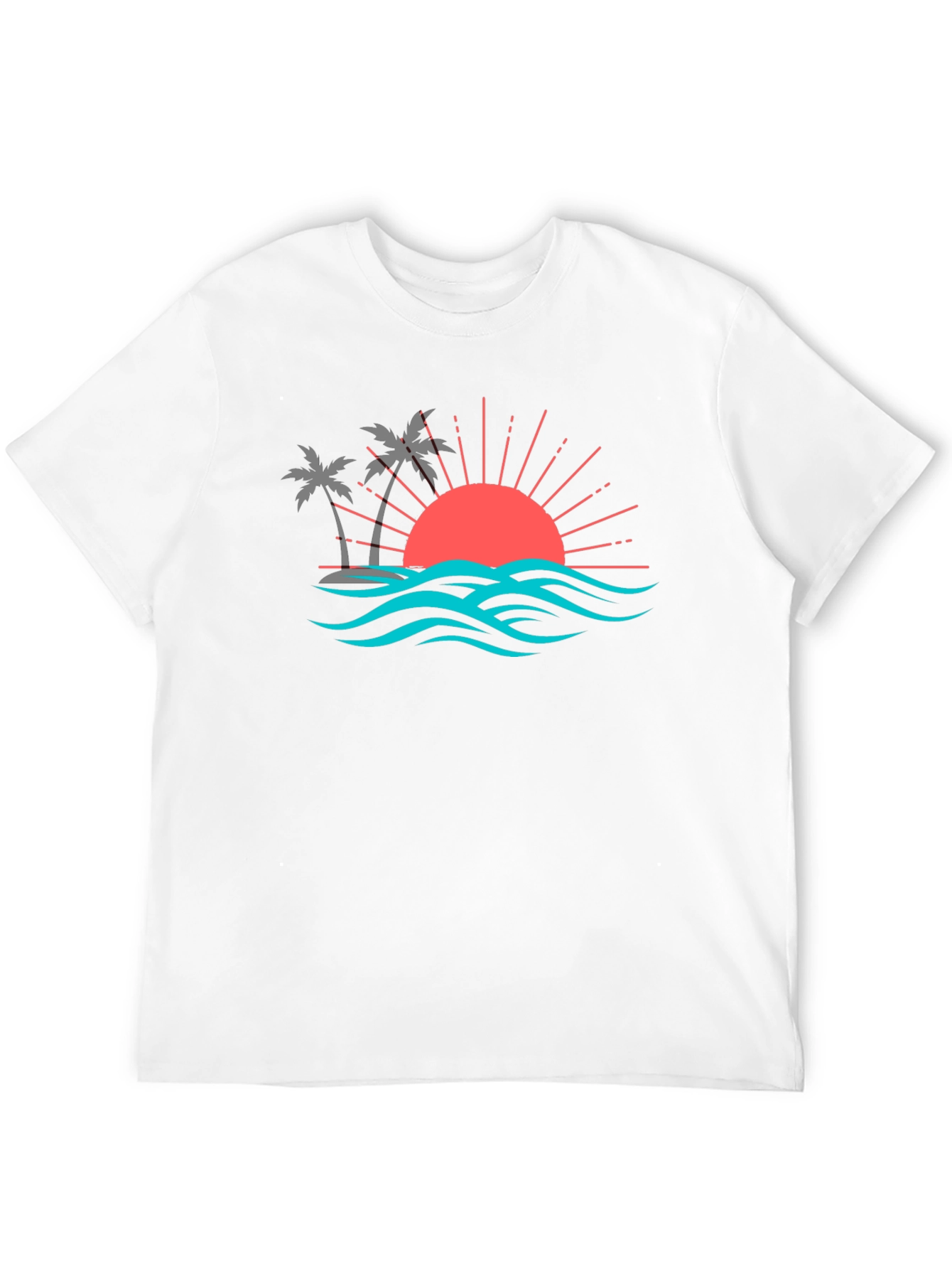 Sunset Palm Tree Graphic Tee - Tropical Vibe