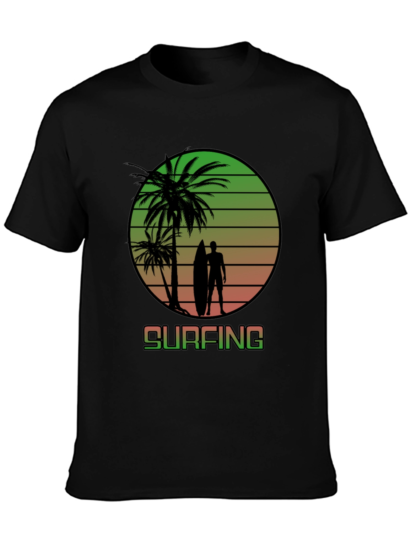 Surfing Sunset Graphic T-Shirt