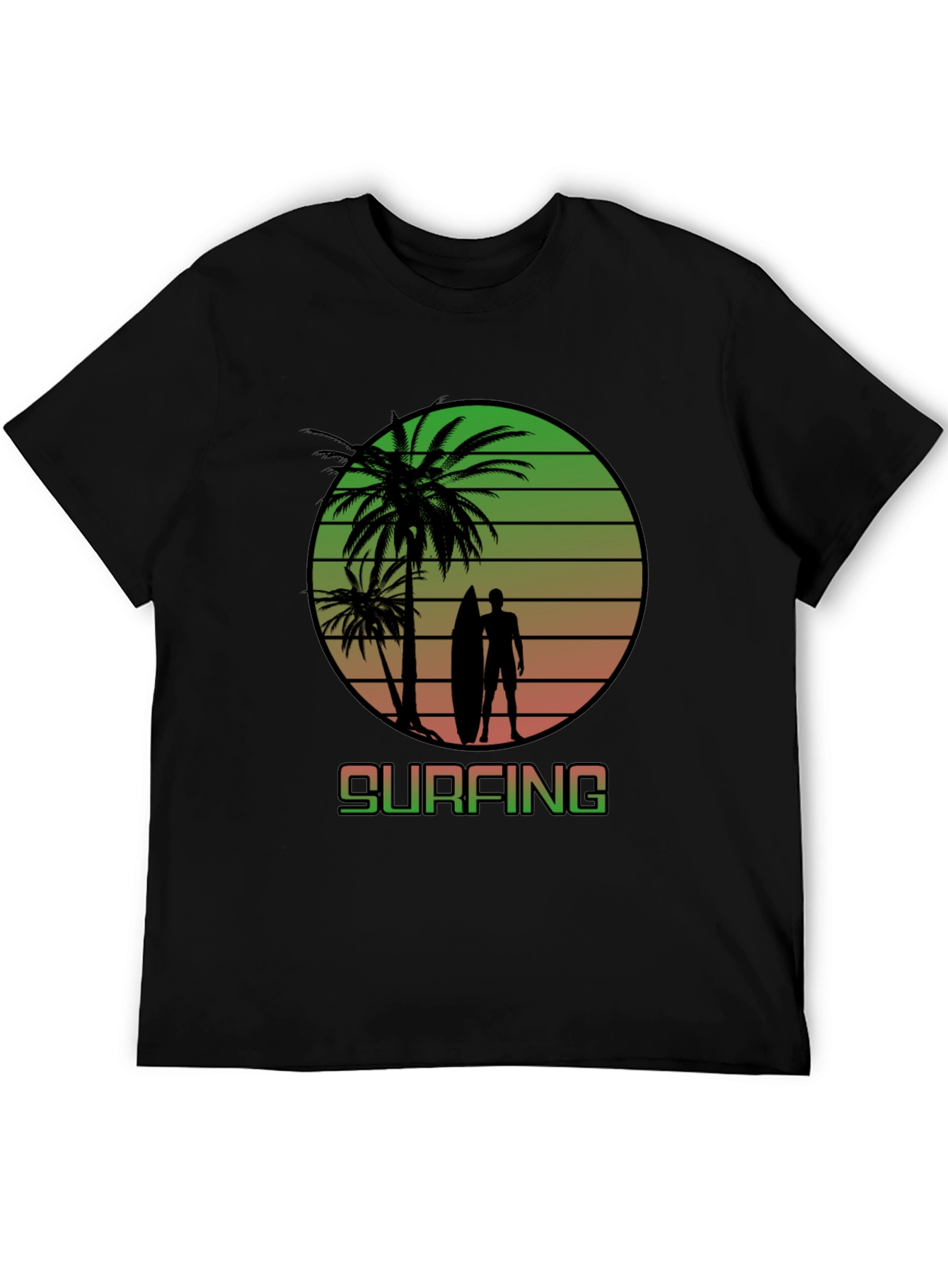 Surfing Sunset Graphic T-Shirt