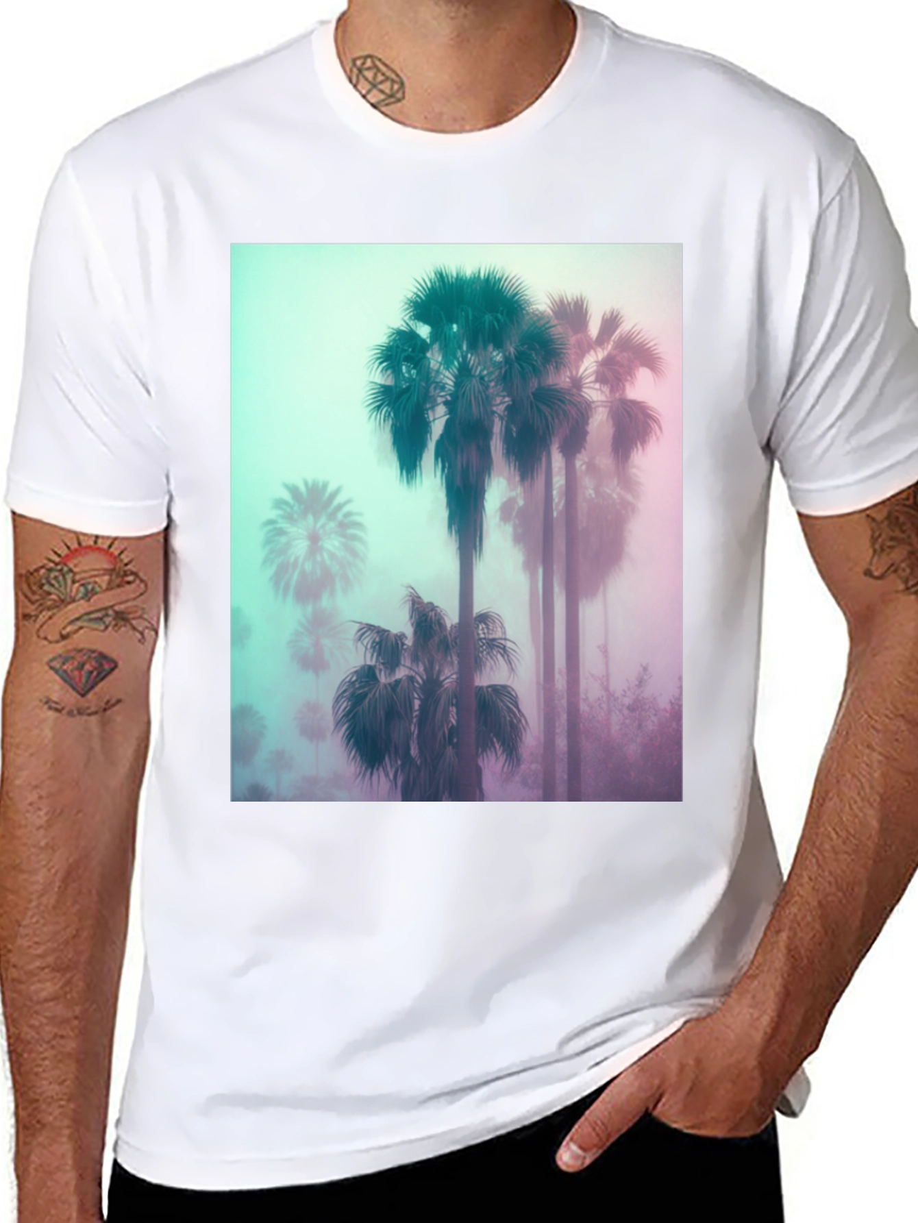 Palm Tree Graphic Tee - Retro Style