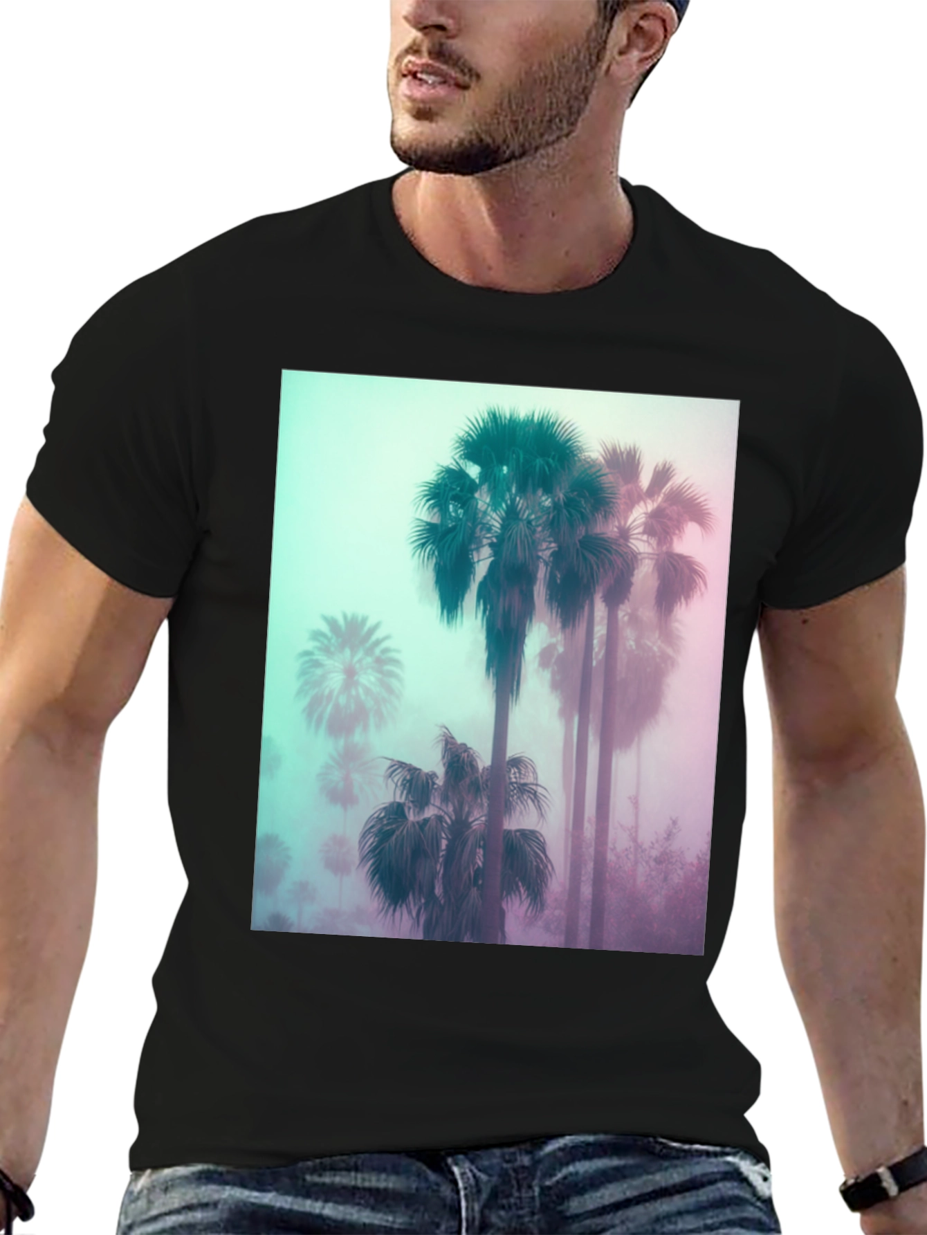 Palm Tree Graphic Tee - Retro Style