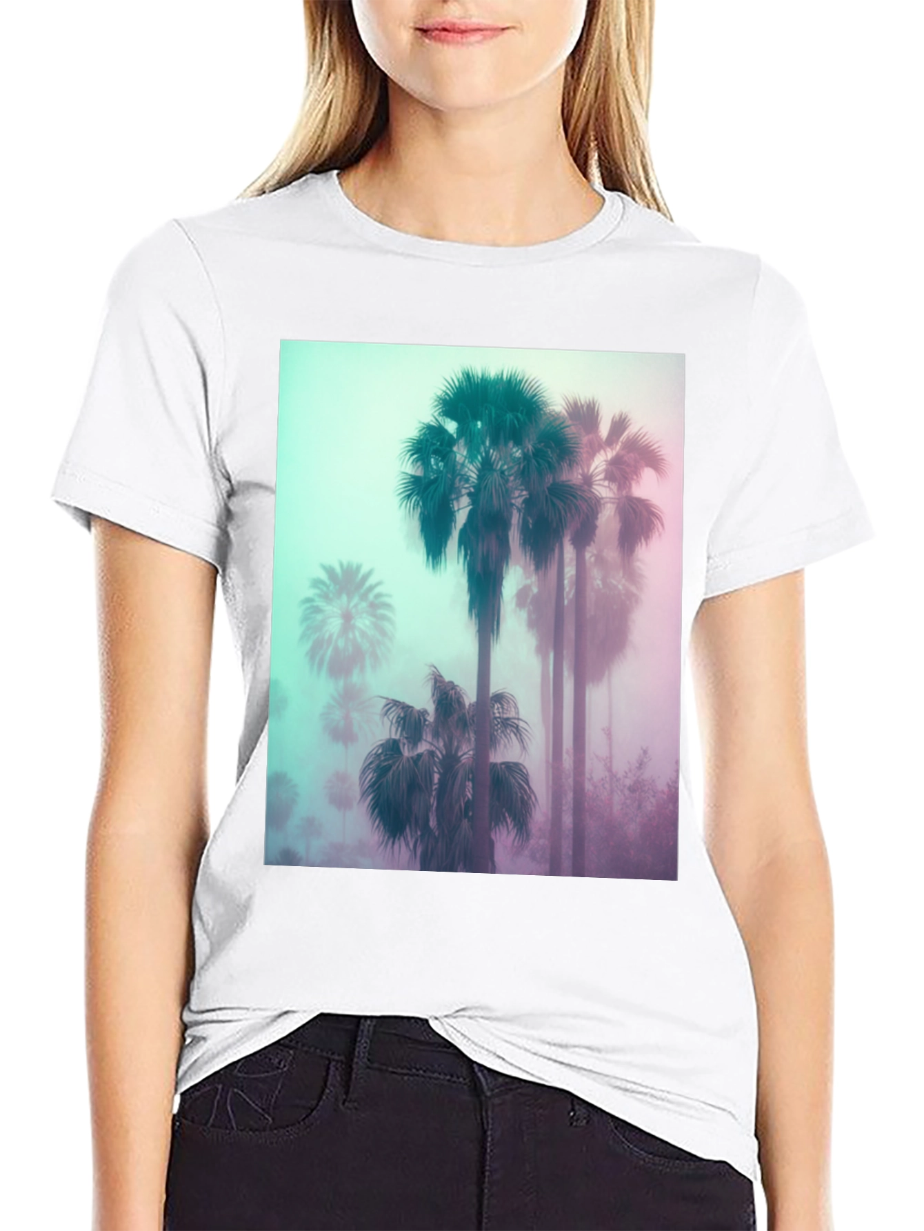 Palm Tree Graphic Tee - Retro Style
