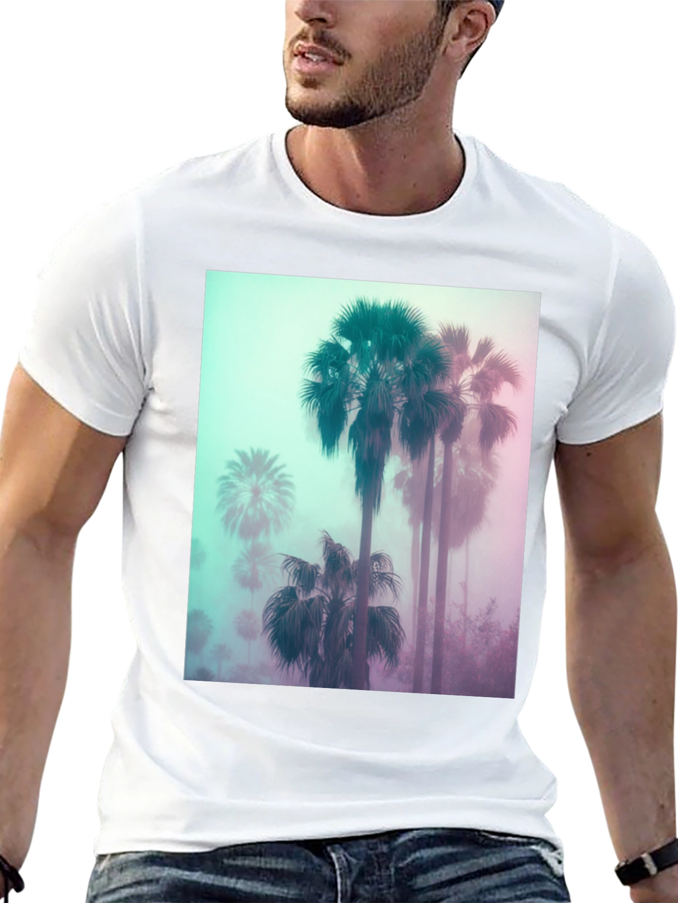 Palm Tree Graphic Tee - Retro Style