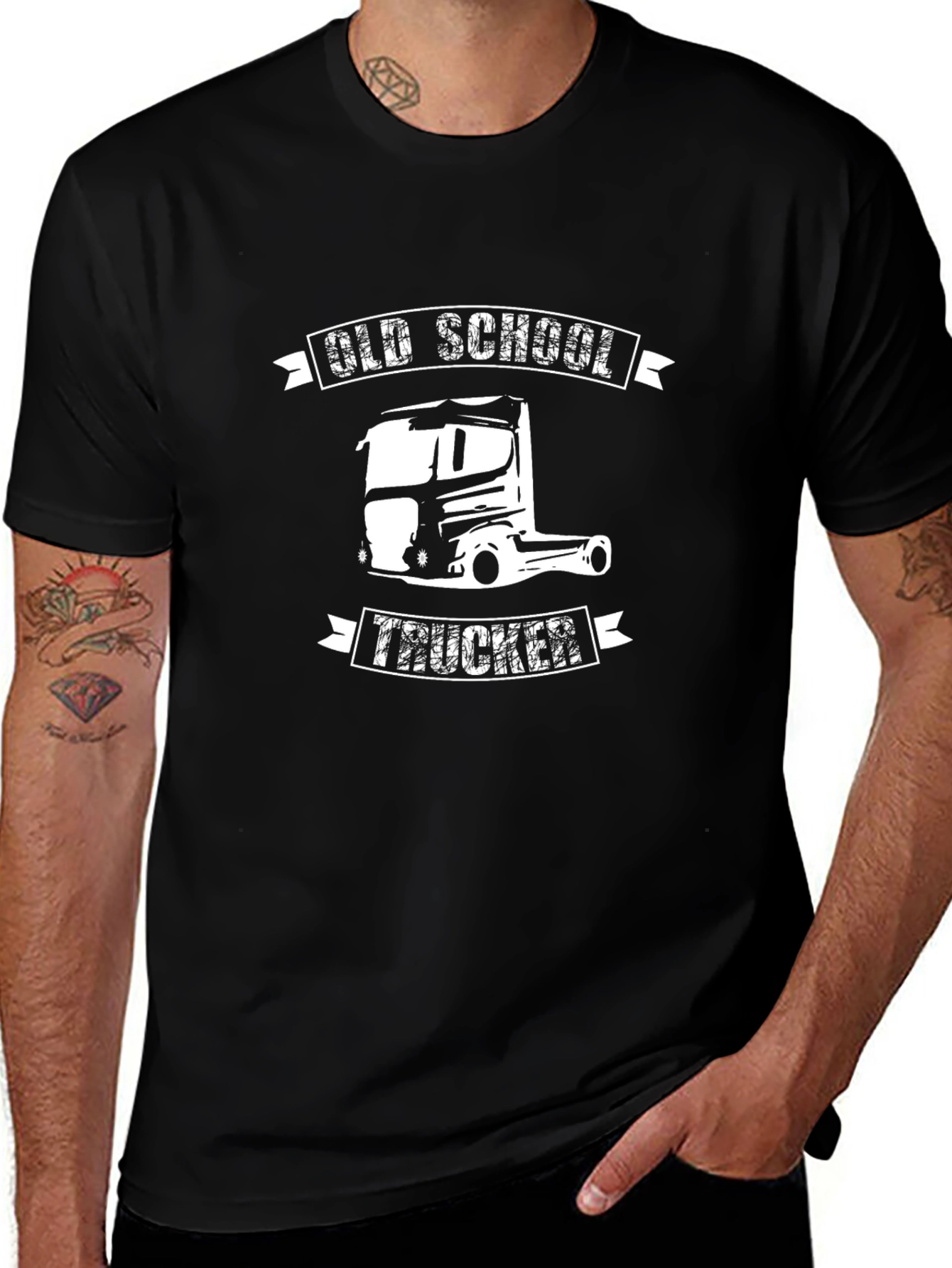Old School Trucker Graphic T-Shirt