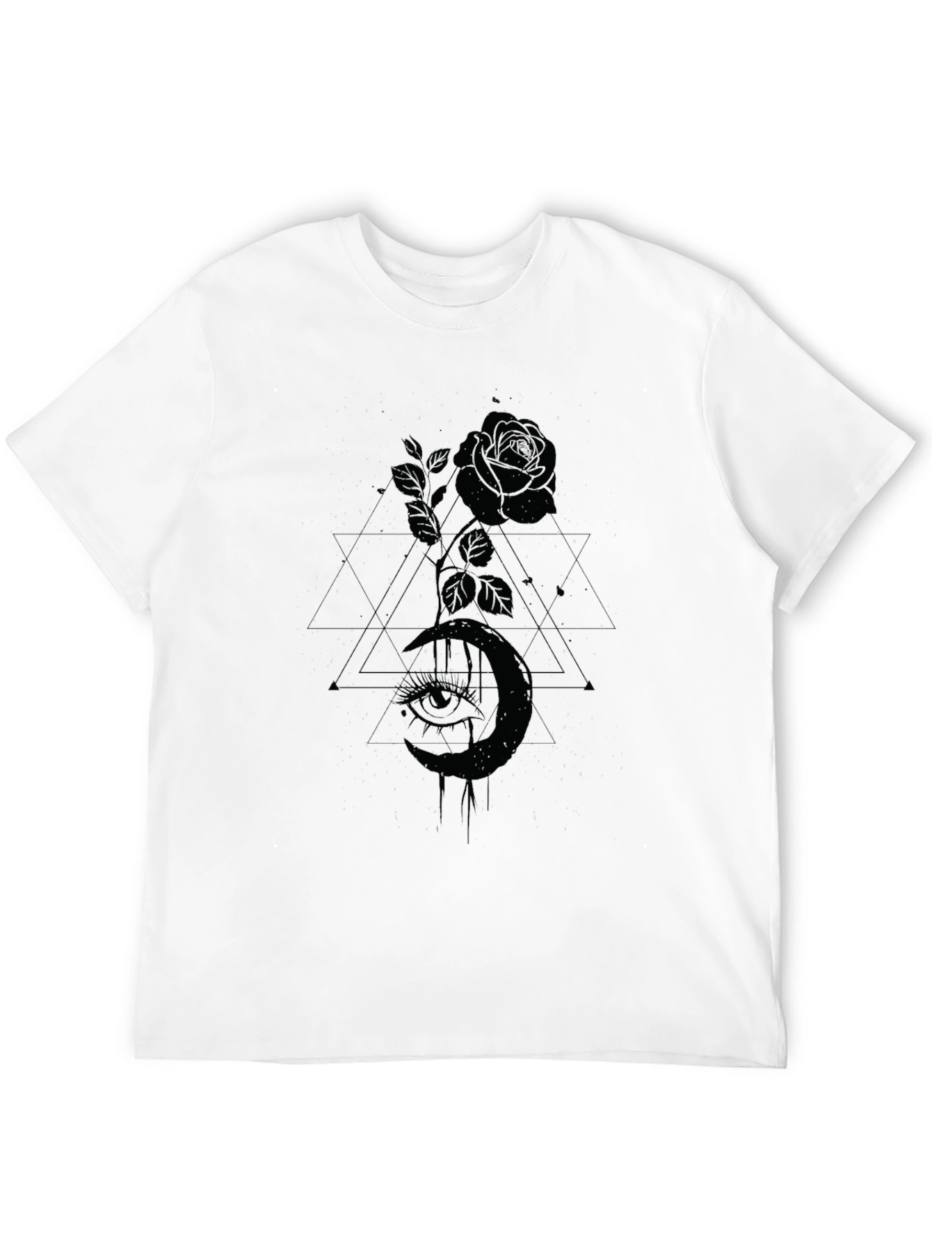 Mystic Rose Graphic Tee - Black Cotton Blend