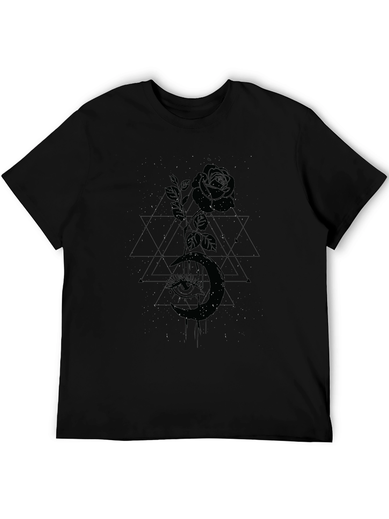 Mystic Rose Graphic Tee - Black Cotton Blend