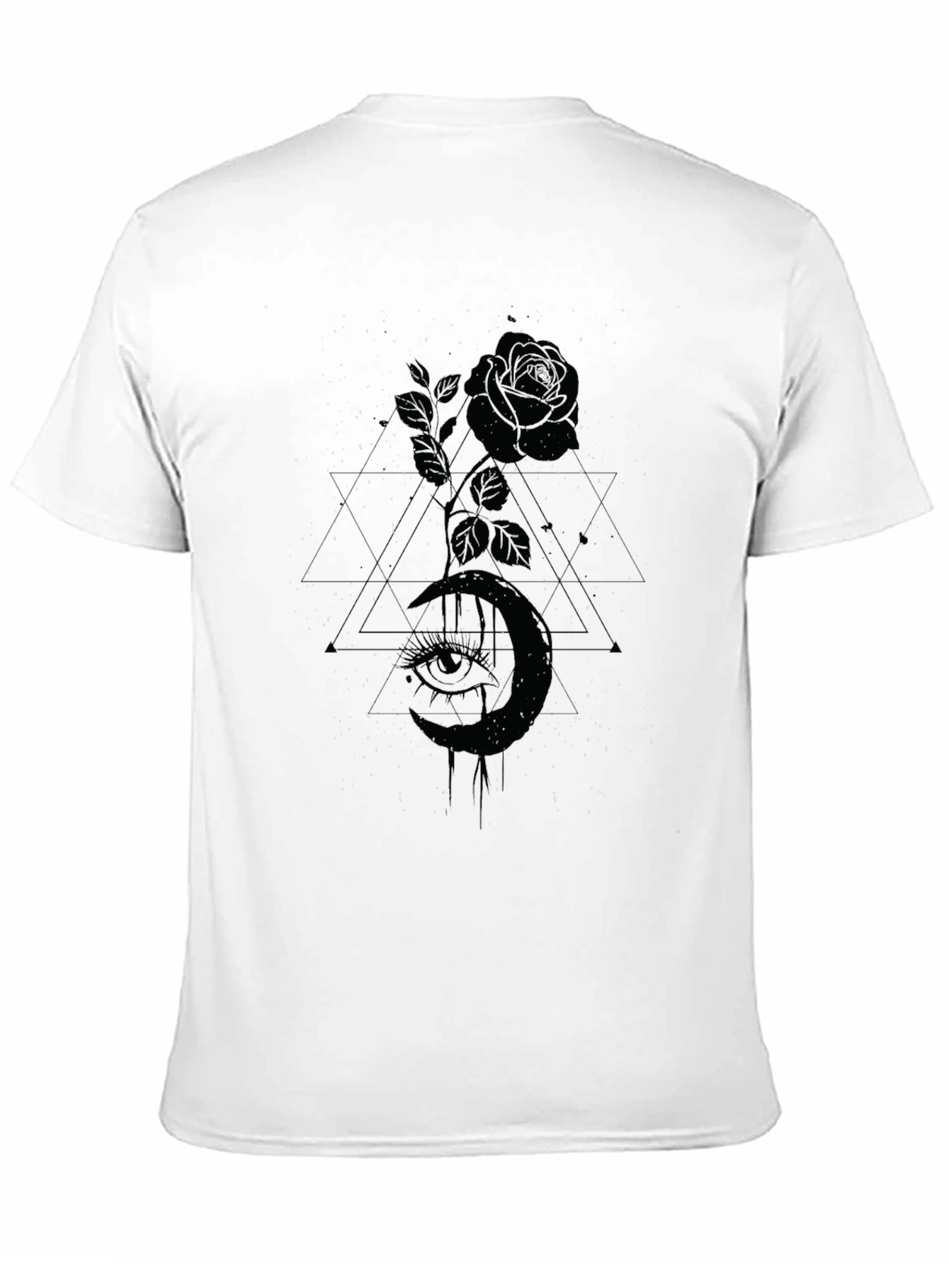 Mystic Rose Graphic Tee - Black Cotton Blend