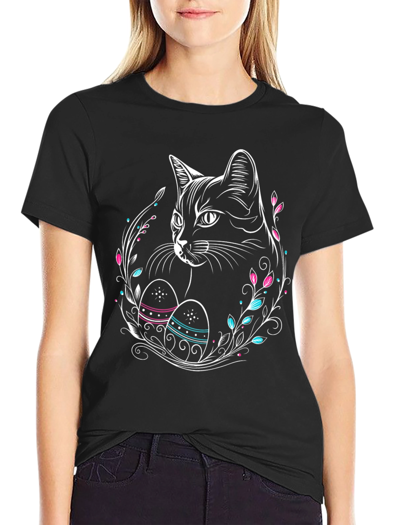 Cat Easter Egg Graphic Tee