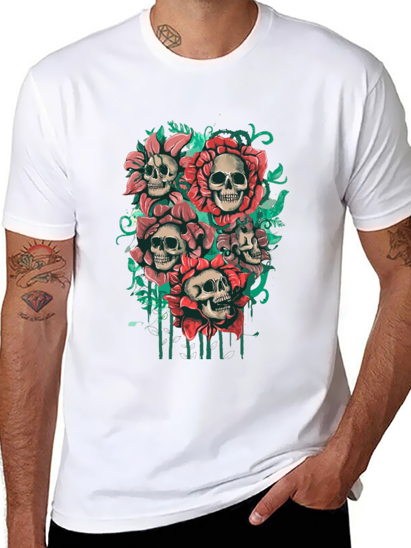 Skull & Roses Graphic T-Shirt