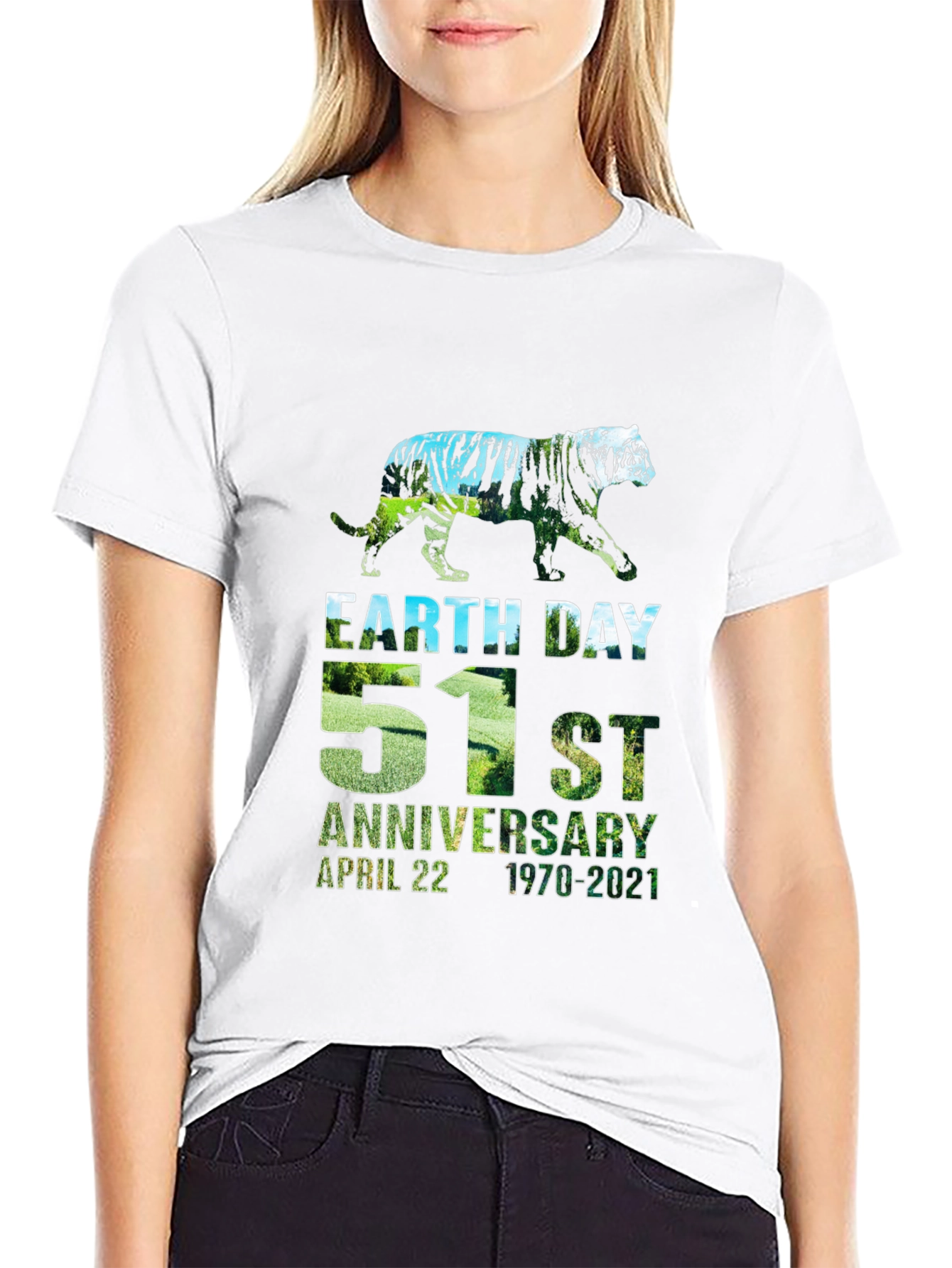 Earth Day 51st Anniversary Tiger Graphic Tee