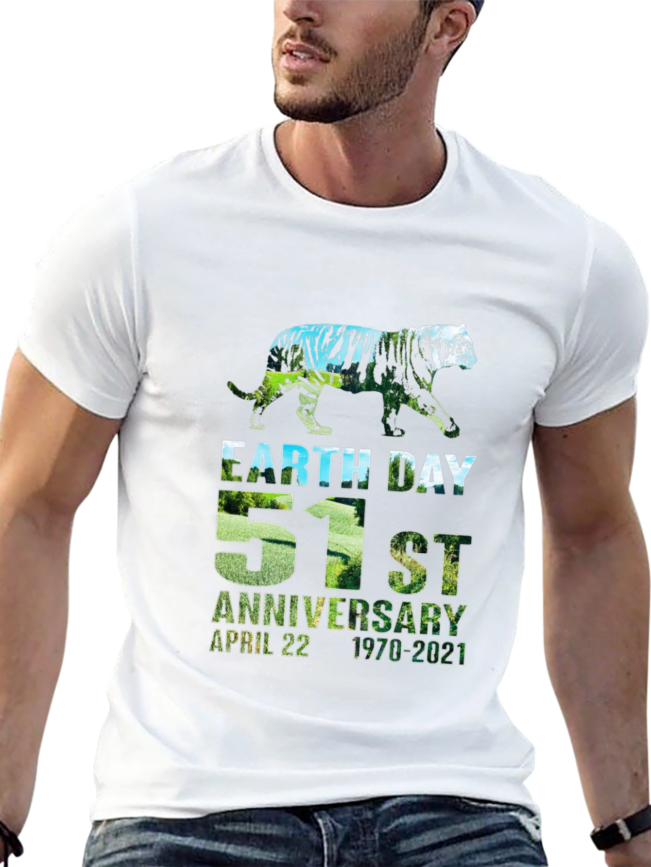 Earth Day 51st Anniversary Tiger Graphic Tee