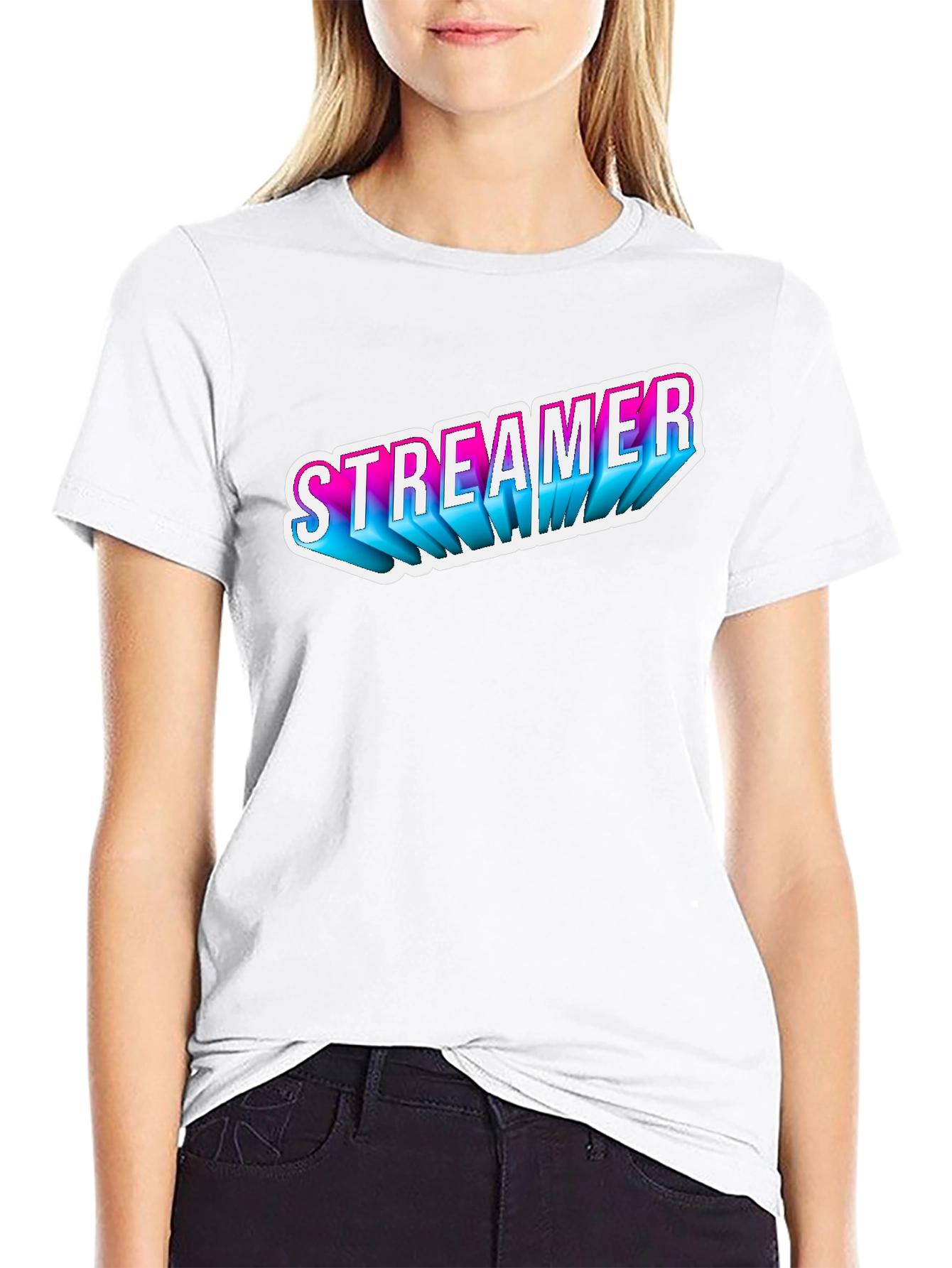Streamer T-Shirt - Black Casual Tee