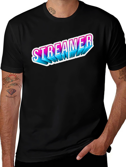 Streamer T-Shirt - Black Casual Tee